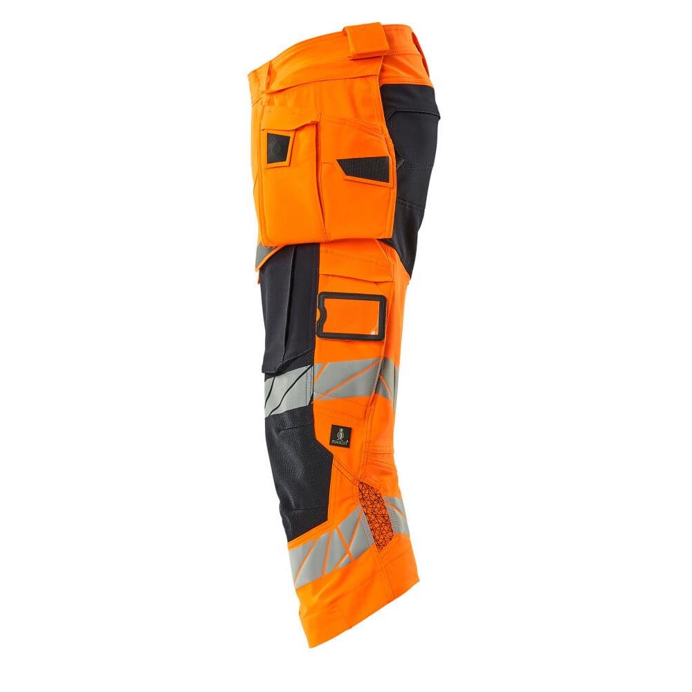 Driekwart broek, hangende zakken, stretch driekwart broek