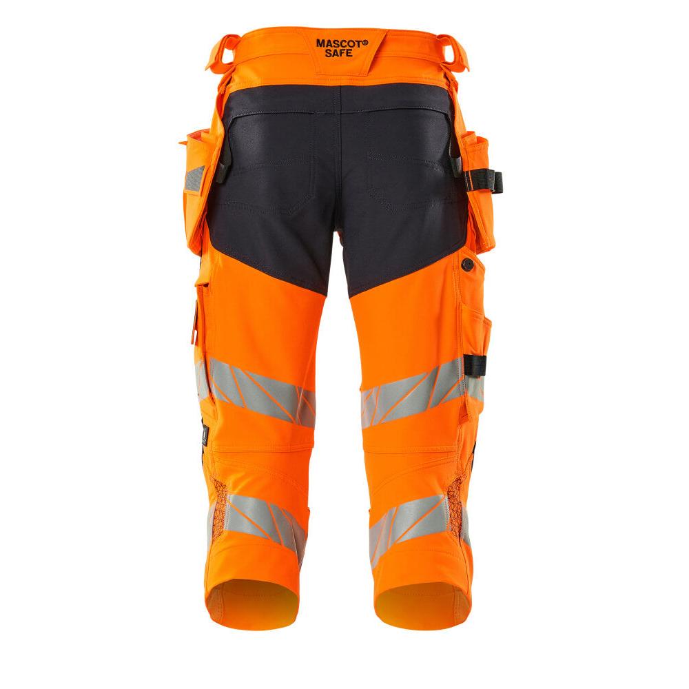 Driekwart broek, hangende zakken, stretch driekwart broek