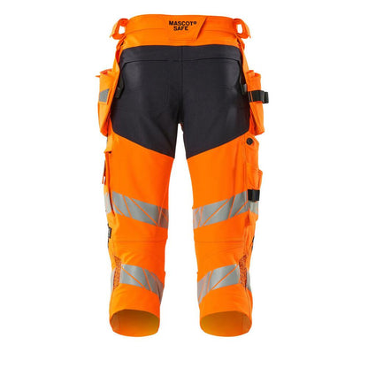 Driekwart broek, hangende zakken, stretch driekwart broek