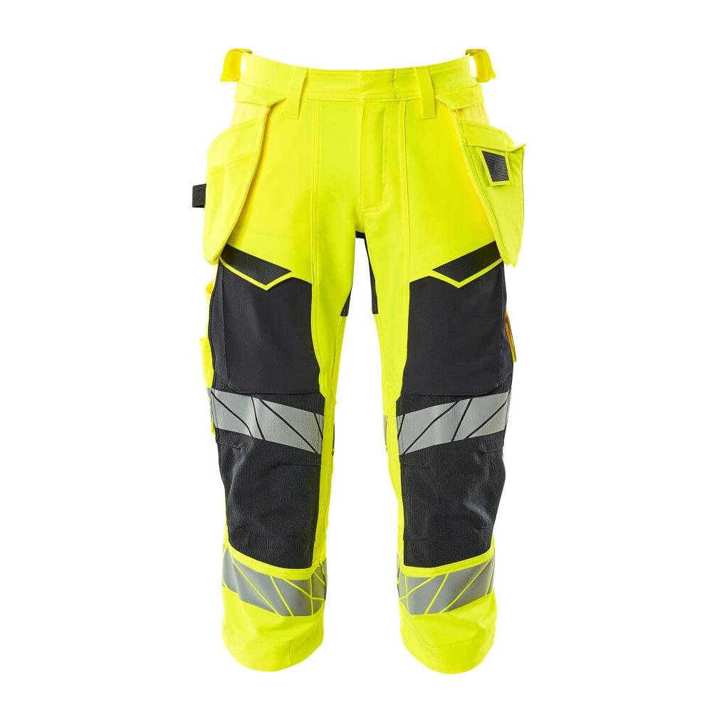 Driekwart broek, hangende zakken, stretch driekwart broek