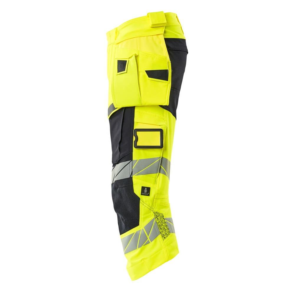Driekwart broek, hangende zakken, stretch driekwart broek