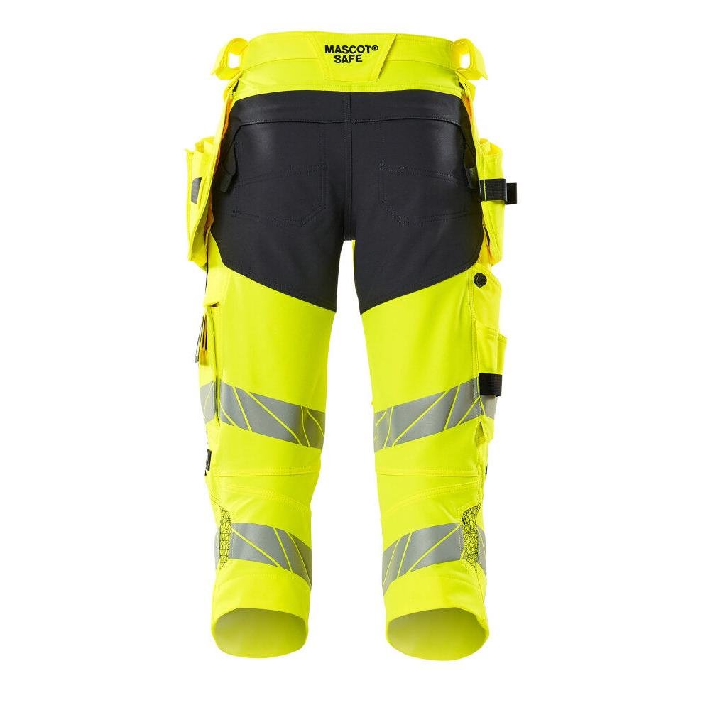 Driekwart broek, hangende zakken, stretch driekwart broek