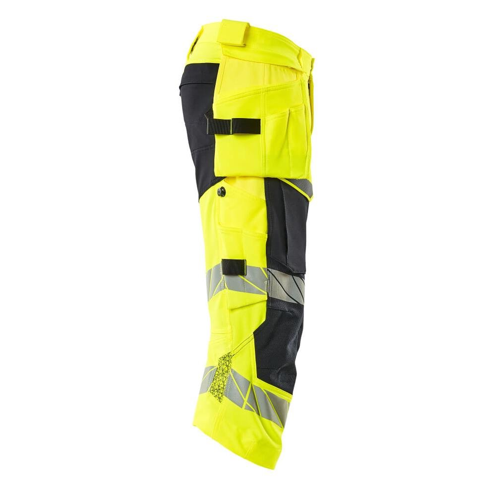 Driekwart broek, hangende zakken, stretch driekwart broek