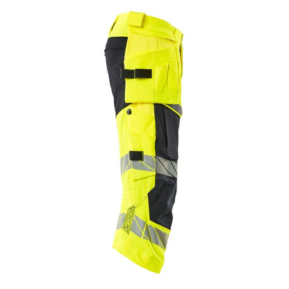 Driekwart broek, hangende zakken, stretch driekwart broek
