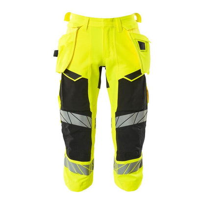 Driekwart broek, hangende zakken, stretch driekwart broek