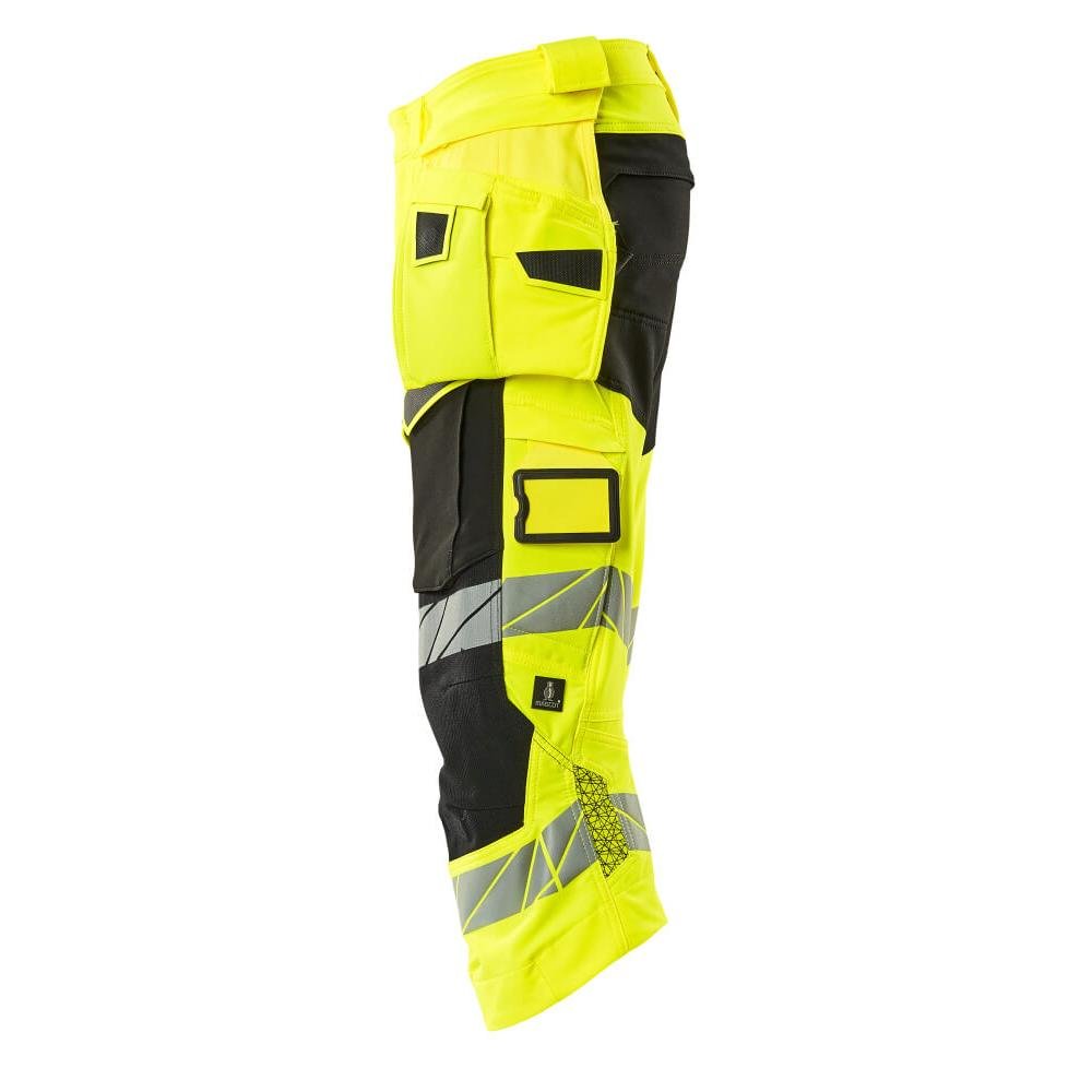 Driekwart broek, hangende zakken, stretch driekwart broek