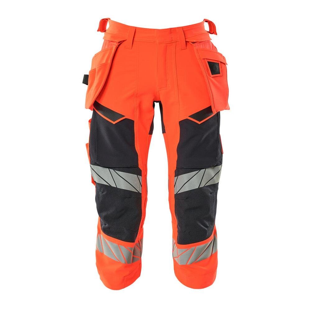 Driekwart broek, hangende zakken, stretch driekwart broek