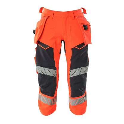 Driekwart broek, hangende zakken, stretch driekwart broek