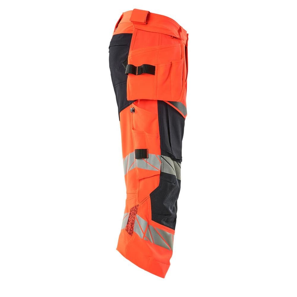 Driekwart broek, hangende zakken, stretch driekwart broek