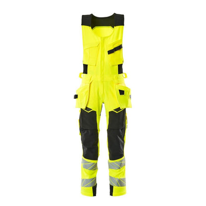 Combibroek, hangende zakken, ULTIMATE STRETCH combinatiebroek, signalisatie geel/zwart