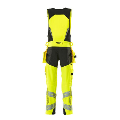 Combibroek, hangende zakken, ULTIMATE STRETCH combinatiebroek, signalisatie geel/zwart