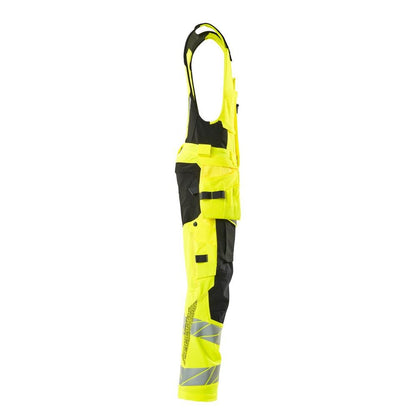Combibroek, hangende zakken, ULTIMATE STRETCH combinatiebroek, signalisatie geel/zwart