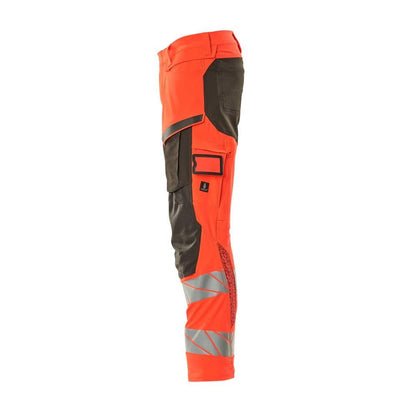 Broek met kniezakken, broek ULTIMATE STRETCH, signalisatie rood/donker antraciet