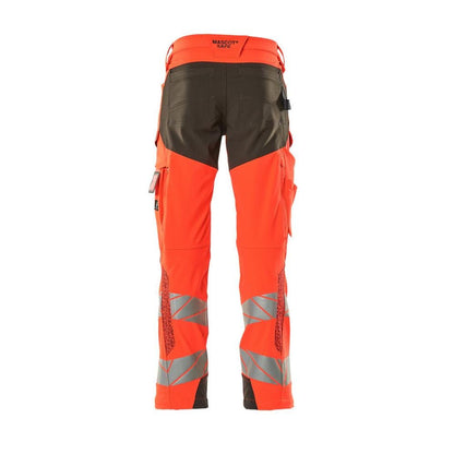 Broek met kniezakken, broek ULTIMATE STRETCH, signalisatie rood/donker antraciet