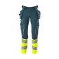 Broek met hangende zakken, broek ULTIMATE STRETCH, donker petroleum/signaleringsgeel