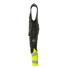 Combinatiebroek, hangende zakken, ULTIMATE STRETCH combinatiebroek, zwart/fluo geel
