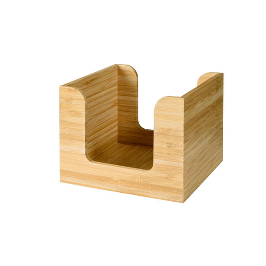 De bamboe servettenstandaard 13x13 cm van Duni GmbH is een vierkante servettenhouder met open zijkanten en een lage voorkant. De zichtbare houtnerf geeft deze stijlvolle, milieuvriendelijke tafelorganisator een natuurlijke uitstraling - perfect om servetten binnen handbereik te houden.