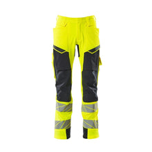 Broek met kniezakken, broek ULTIMATE STRETCH, signalisatie geel/zwart-blauw