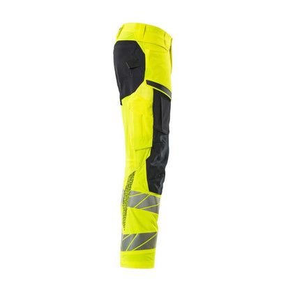Broek met kniezakken, broek ULTIMATE STRETCH, signalisatie geel/zwart-blauw