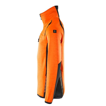 Fleece trui met microfleece jack met korte rits