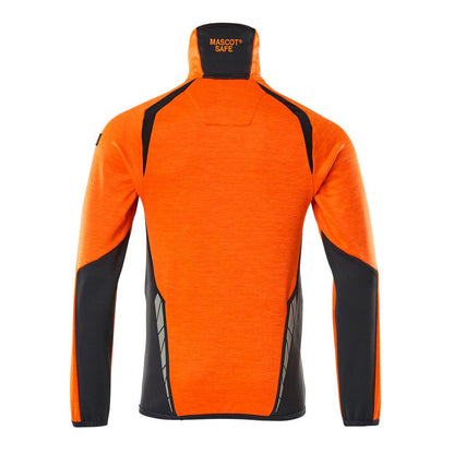 Fleece trui met microfleece jack met korte rits