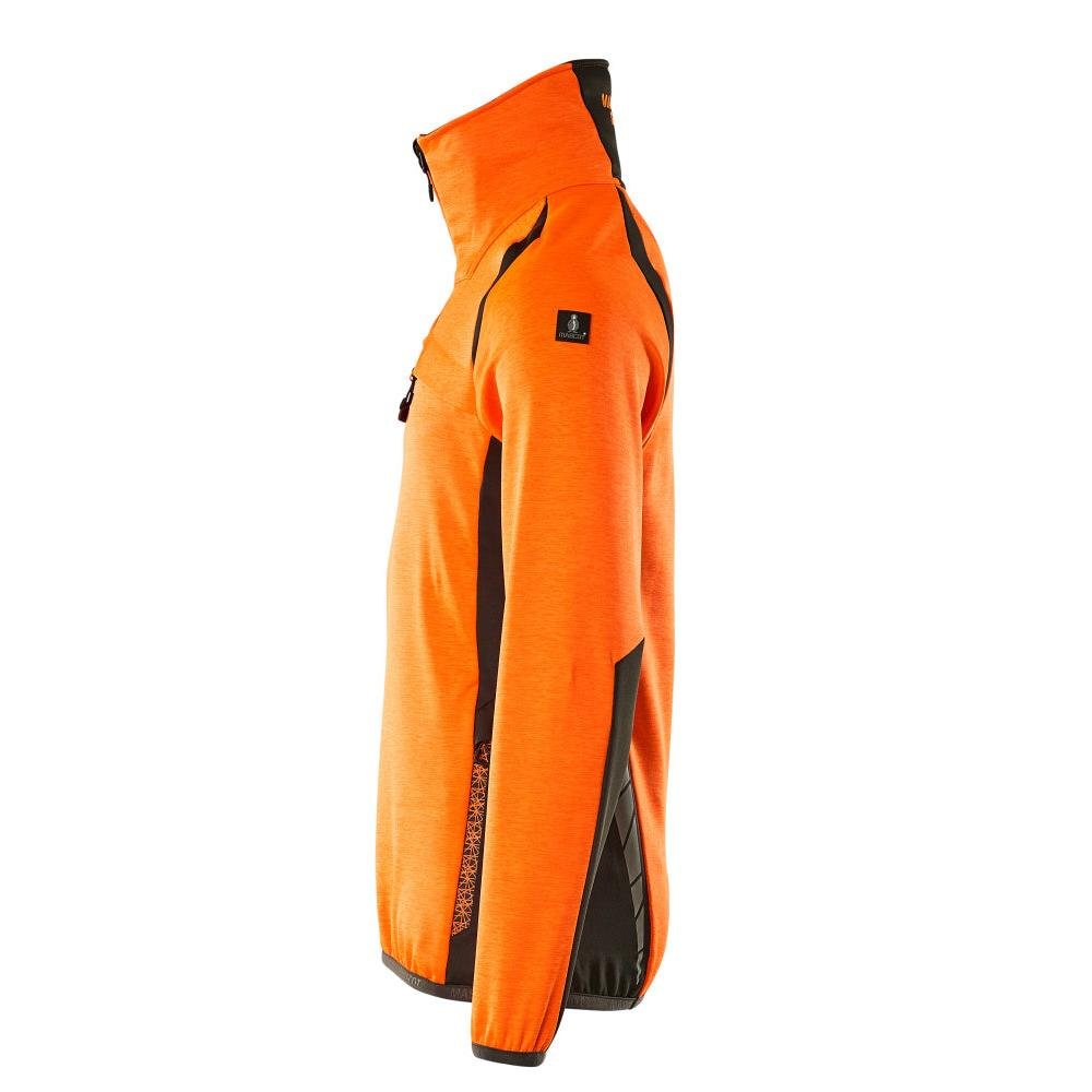 Fleece trui met microfleece jack met korte rits