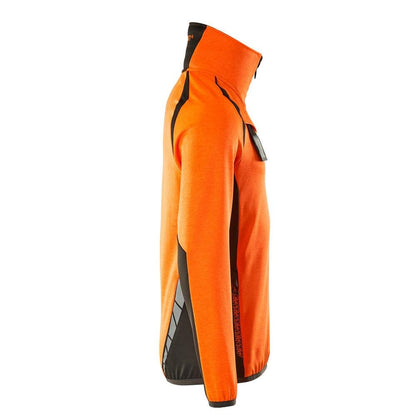 Fleece trui met microfleece jack met korte rits