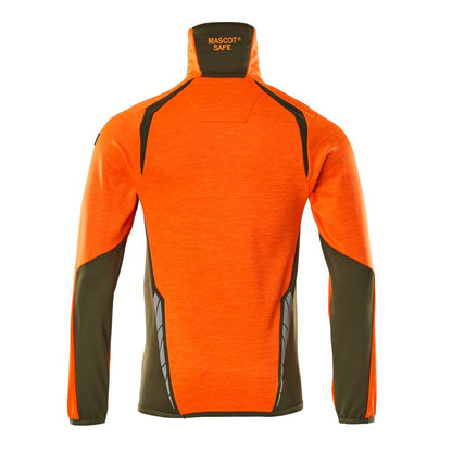 Fleece trui met microfleece jack met korte rits