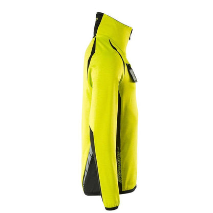 Fleece trui met microfleece jack met korte rits