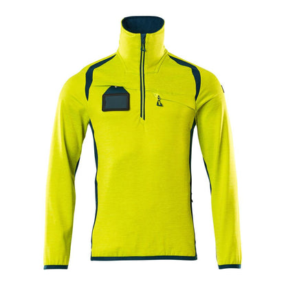 Fleece trui met microfleece jack met korte rits