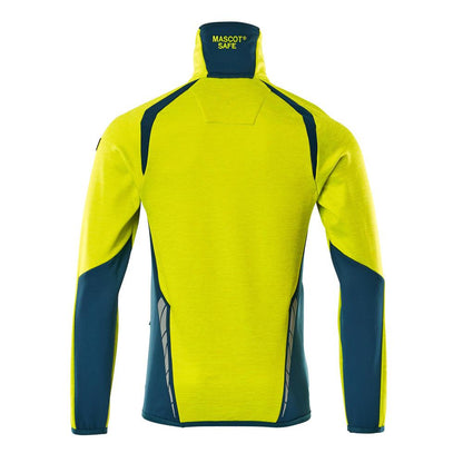 Fleece trui met microfleece jack met korte rits