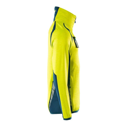 Fleece trui met microfleece jack met korte rits