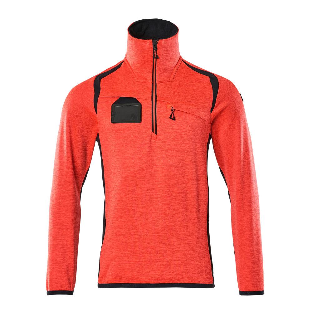 Fleece trui met microfleece jack met korte rits