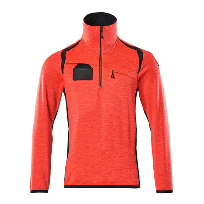 Fleece trui met microfleece jack met korte rits