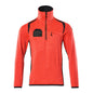 Fleece trui met microfleece jack met korte rits