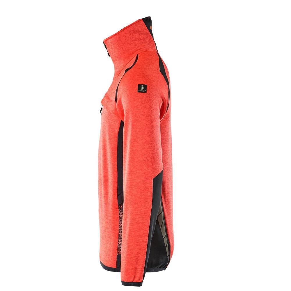 Fleece trui met microfleece jack met korte rits