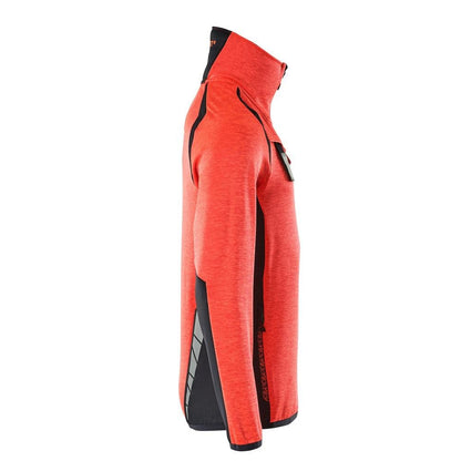Fleece trui met microfleece jack met korte rits