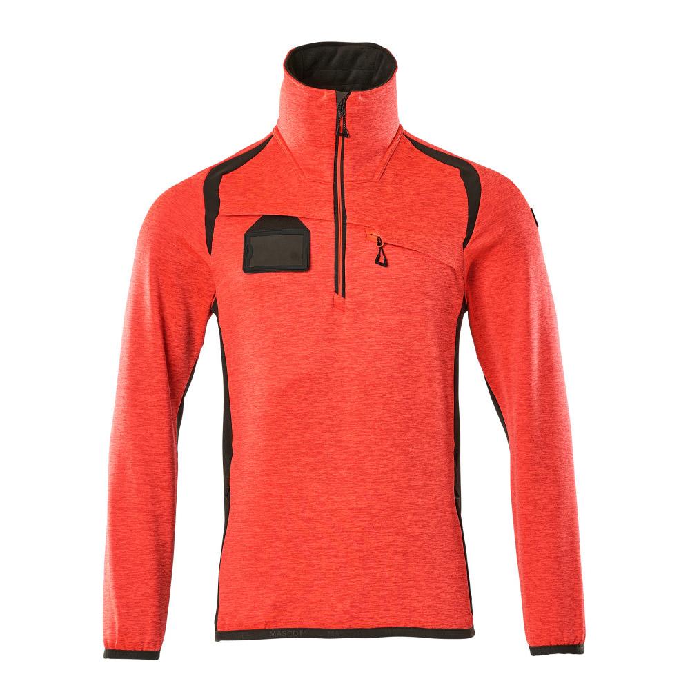 Fleece trui met microfleece jack met korte rits