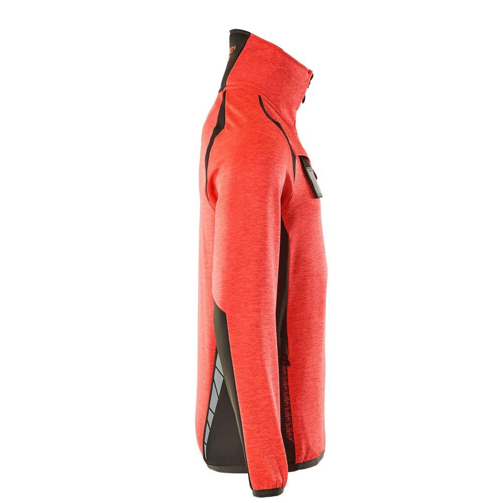 Fleece trui met microfleece jack met korte rits