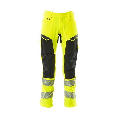 Broek met kniezakken, broek ULTIMATE STRETCH, signalisatie geel/zwart