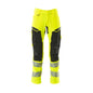 Broek met kniezakken, broek ULTIMATE STRETCH, signalisatie geel/zwart