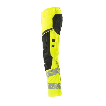 Broek met kniezakken, broek ULTIMATE STRETCH, signalisatie geel/zwart