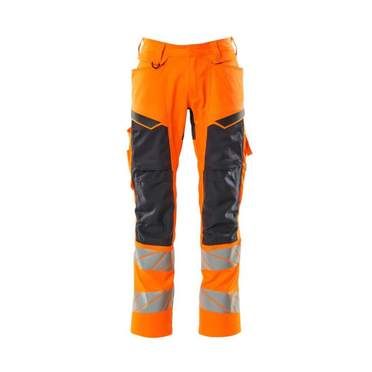 Broek met kniezakken, broek met stretch inzetstukken