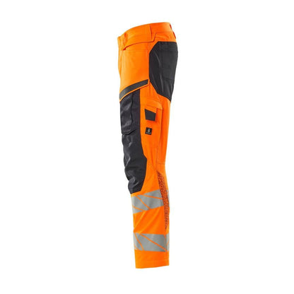 Broek met kniezakken, broek met stretch inzetstukken