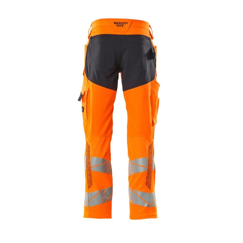 Broek met kniezakken, broek met stretch inzetstukken