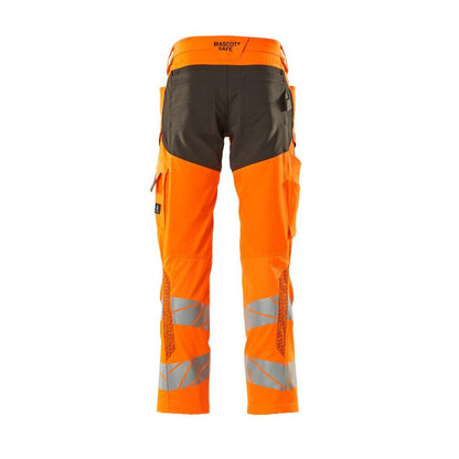 Broek met kniezakken, broek met stretch inzetstukken
