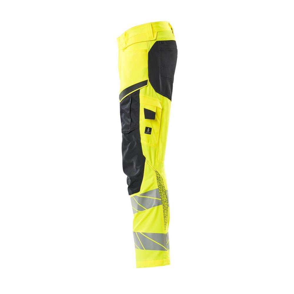 Broek met kniezakken, broek met stretch inzetstukken