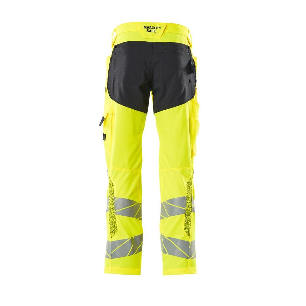 Broek met kniezakken, broek met stretch inzetstukken