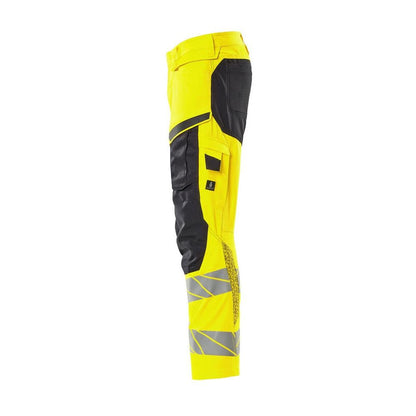 Broek met kniezakken, broek met stretch inzetstukken