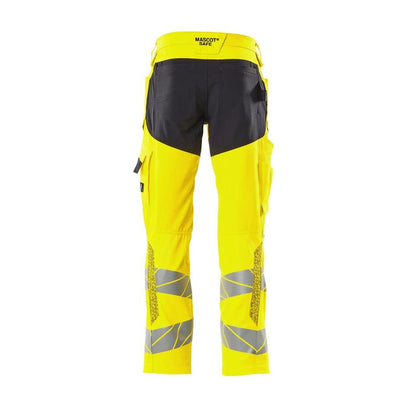 Broek met kniezakken, broek met stretch inzetstukken